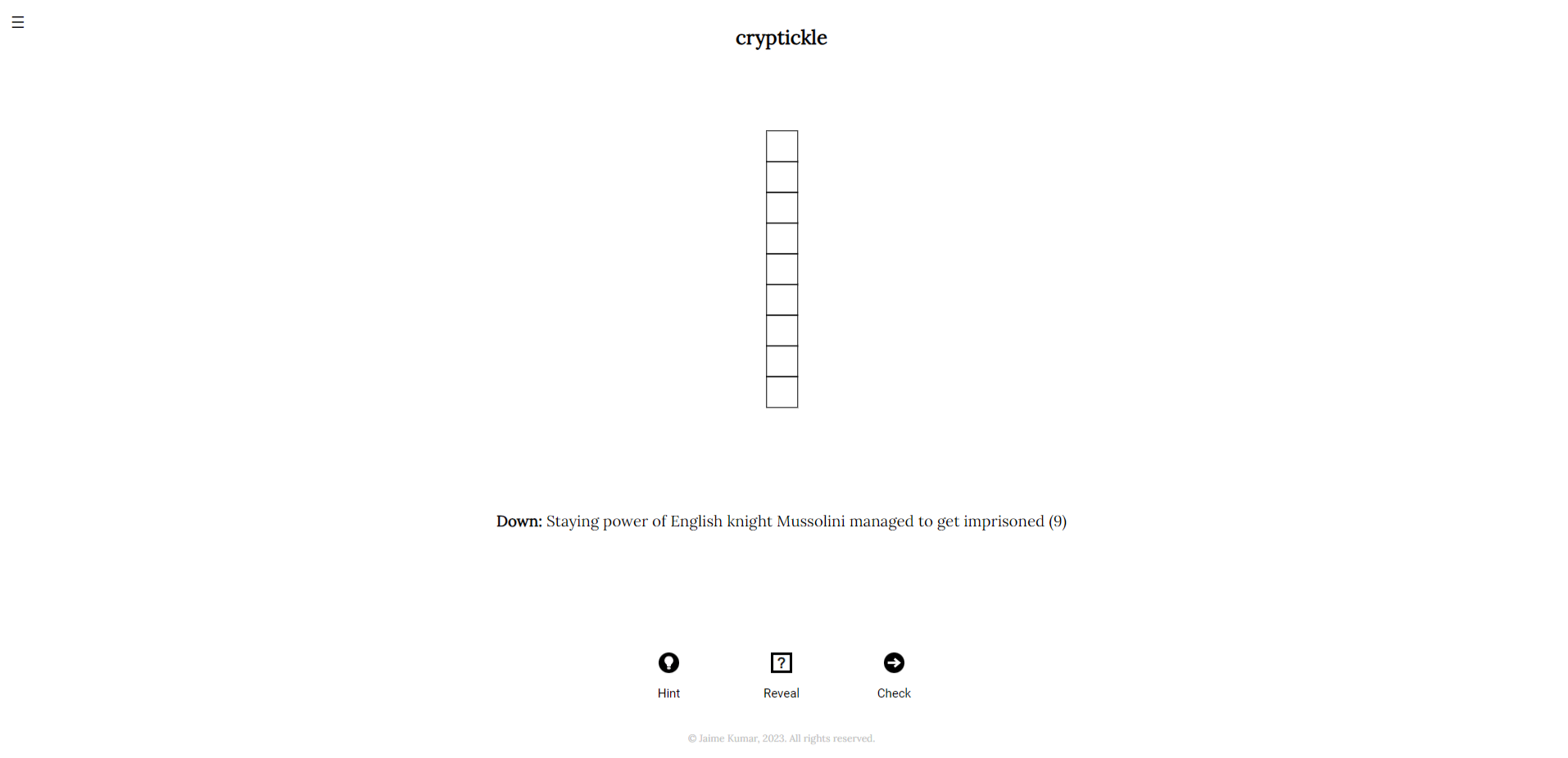 Screenshot of Cryptickle